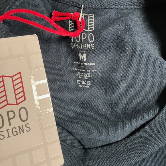 NWT Topo Designs Graphic Tee Shirt Navy Blue Size Medium M Short Sleeve - Picture 5 of 10